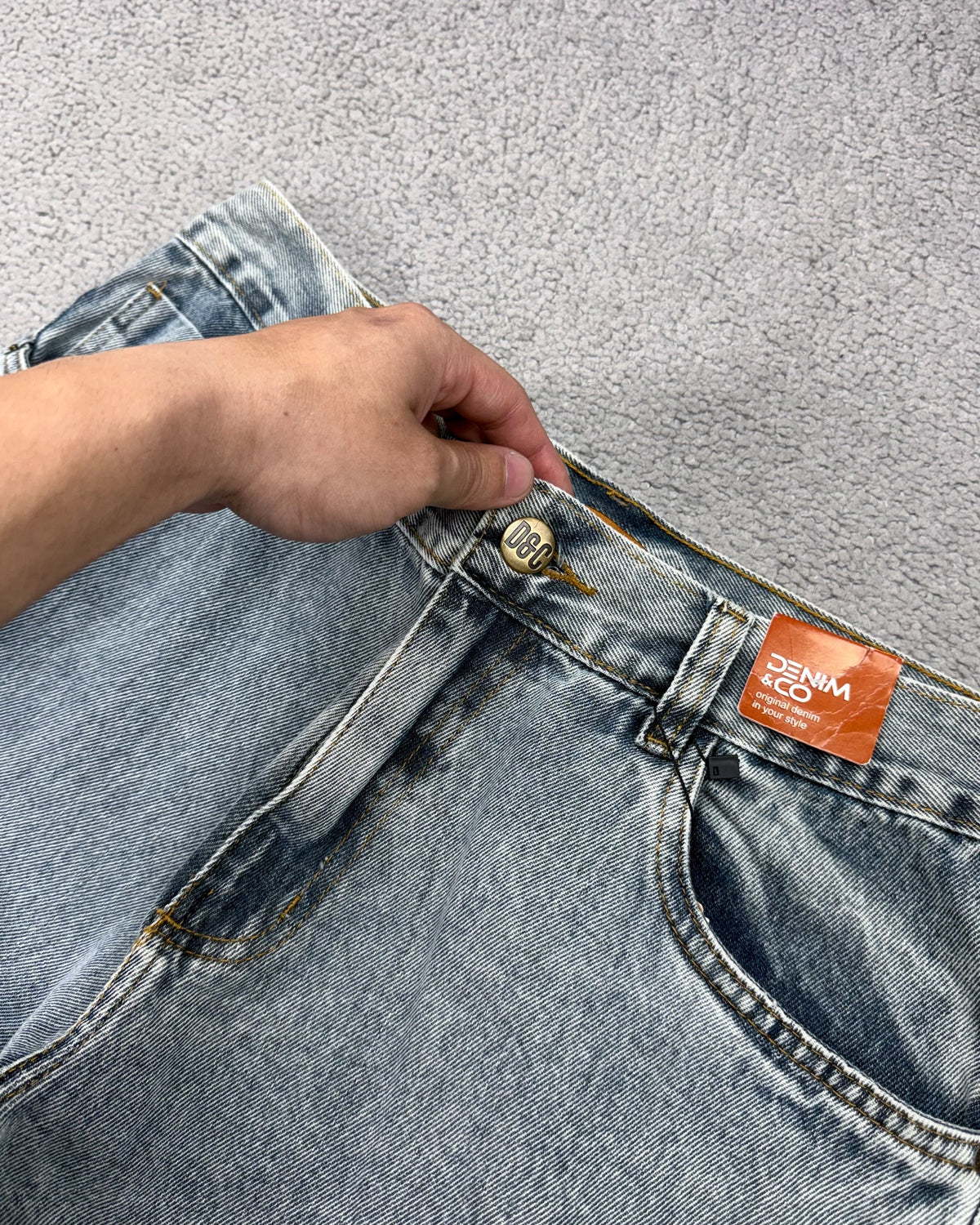 CALÇA JEANS CARGO 4 BOLSOS