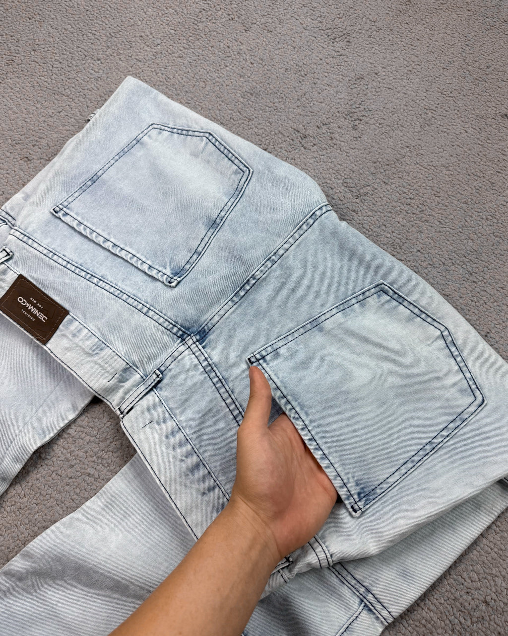 CALÇA JEANS CARGO 4 BOLSOS