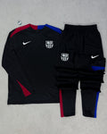 CONJUNTO TREINO BARCELONA PRETO, AZUL, VERMELHO