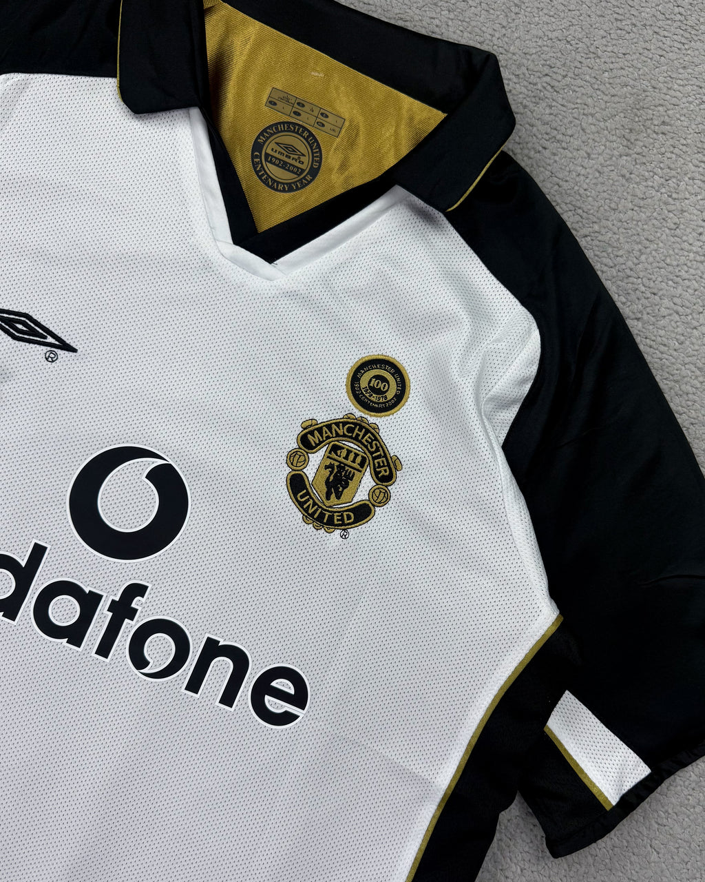 CAMISETA RETRÔ CENTENÁRIO 1902 - 2002 MANCHESTER UNITED DUPLA FACE