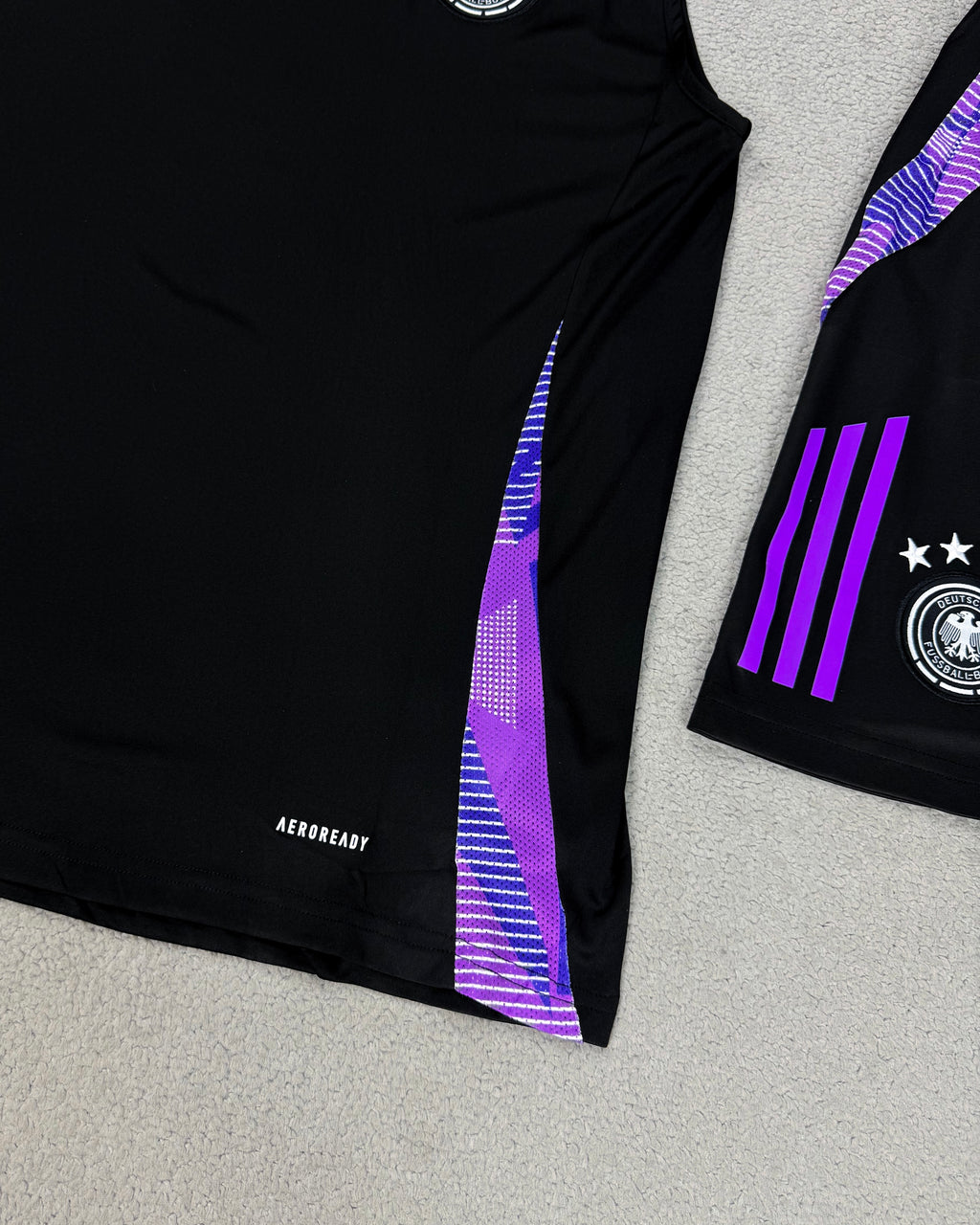 CONJUNTO TREINO VERÃO ALEMANHA PRETO/ROXO