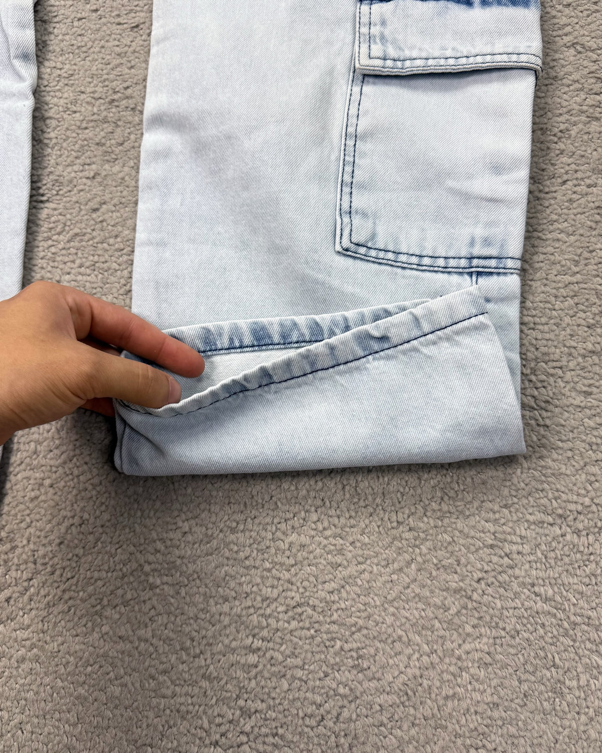 CALÇA JEANS CARGO 4 BOLSOS