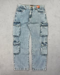 CALÇA JEANS CARGO 4 BOLSOS