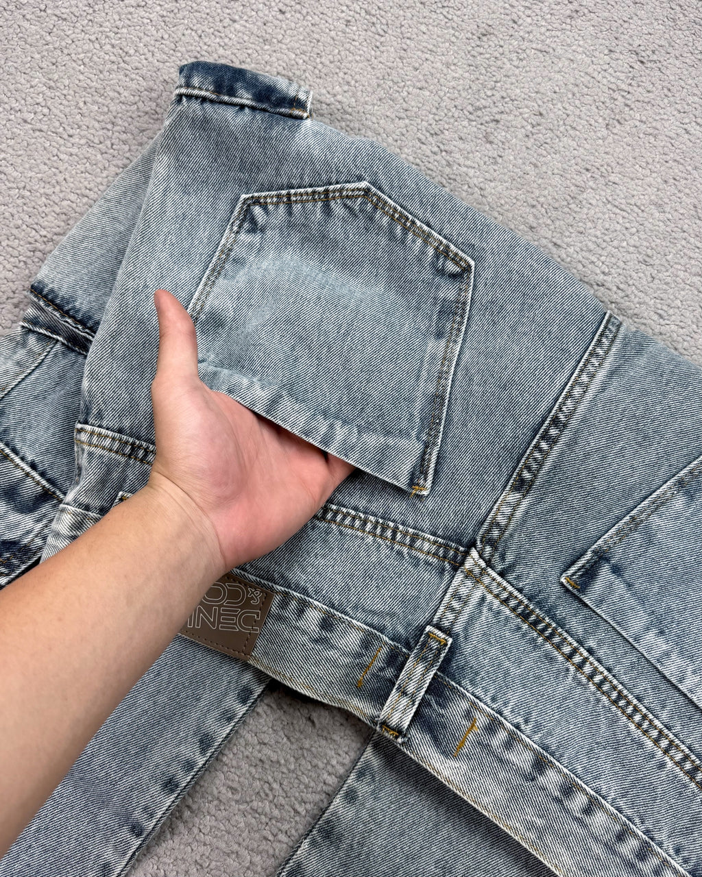 CALÇA JEANS CARGO 4 BOLSOS
