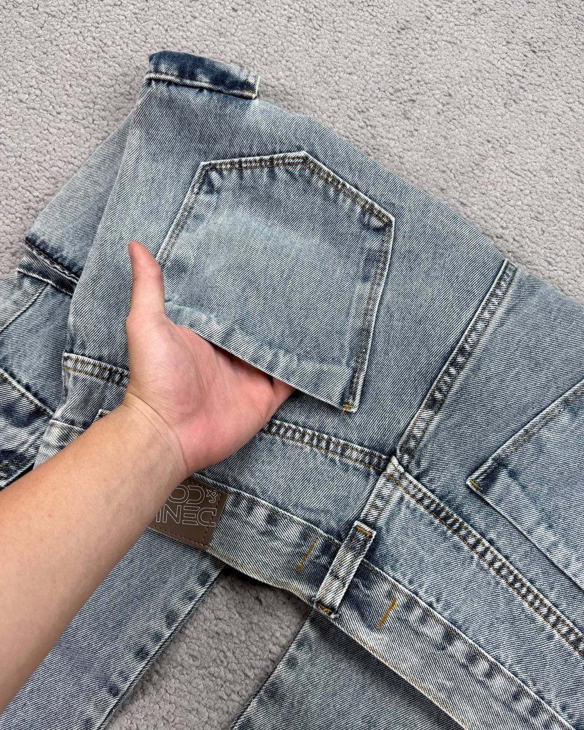 CALÇA JEANS CARGO 4 BOLSOS