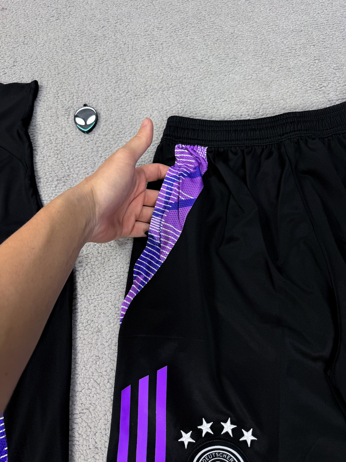 CONJUNTO TREINO VERÃO ALEMANHA PRETO/ROXO